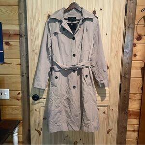 London Fog Beige Trench Coat With  Removable Plaid Lining Size XL